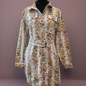 NWOT Pink Lily Floral denim dress